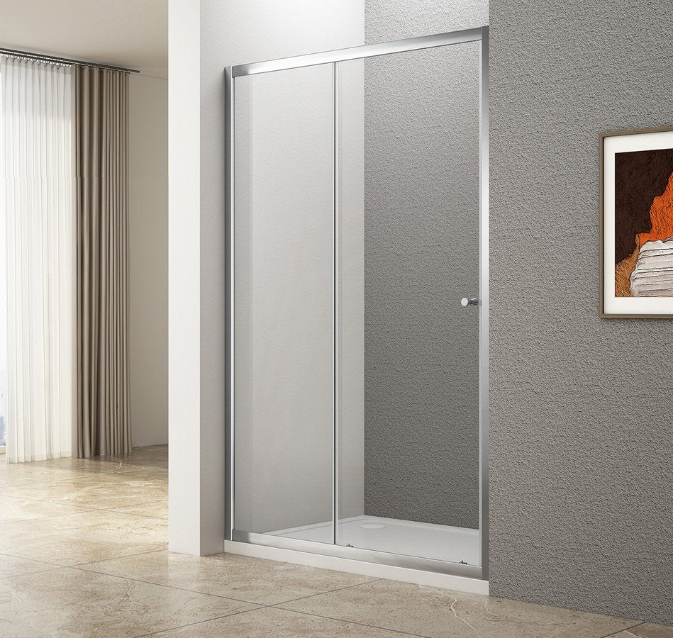 Ugga Nis Schuifdeur 1200mm Helder Glas Chroom Profiel