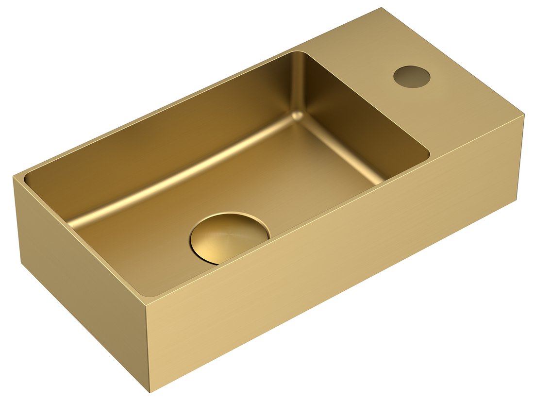 Toiletfontein Aurum RVS Mat Goud inclusief afvoerplug