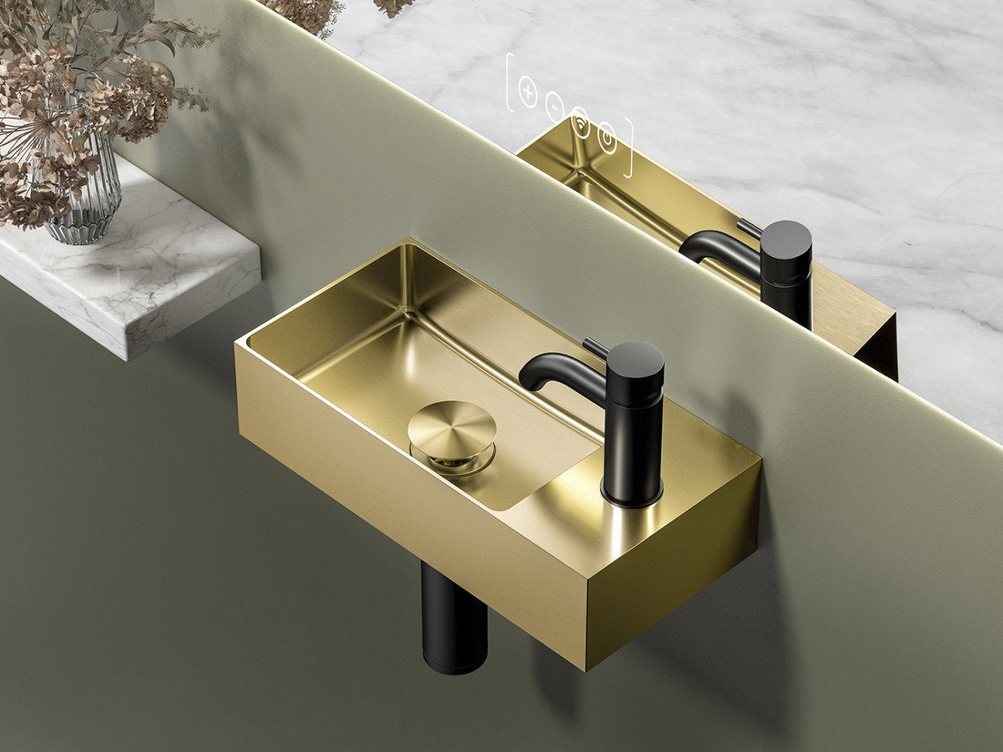 Toiletfontein Aurum RVS Mat Goud inclusief afvoerplug