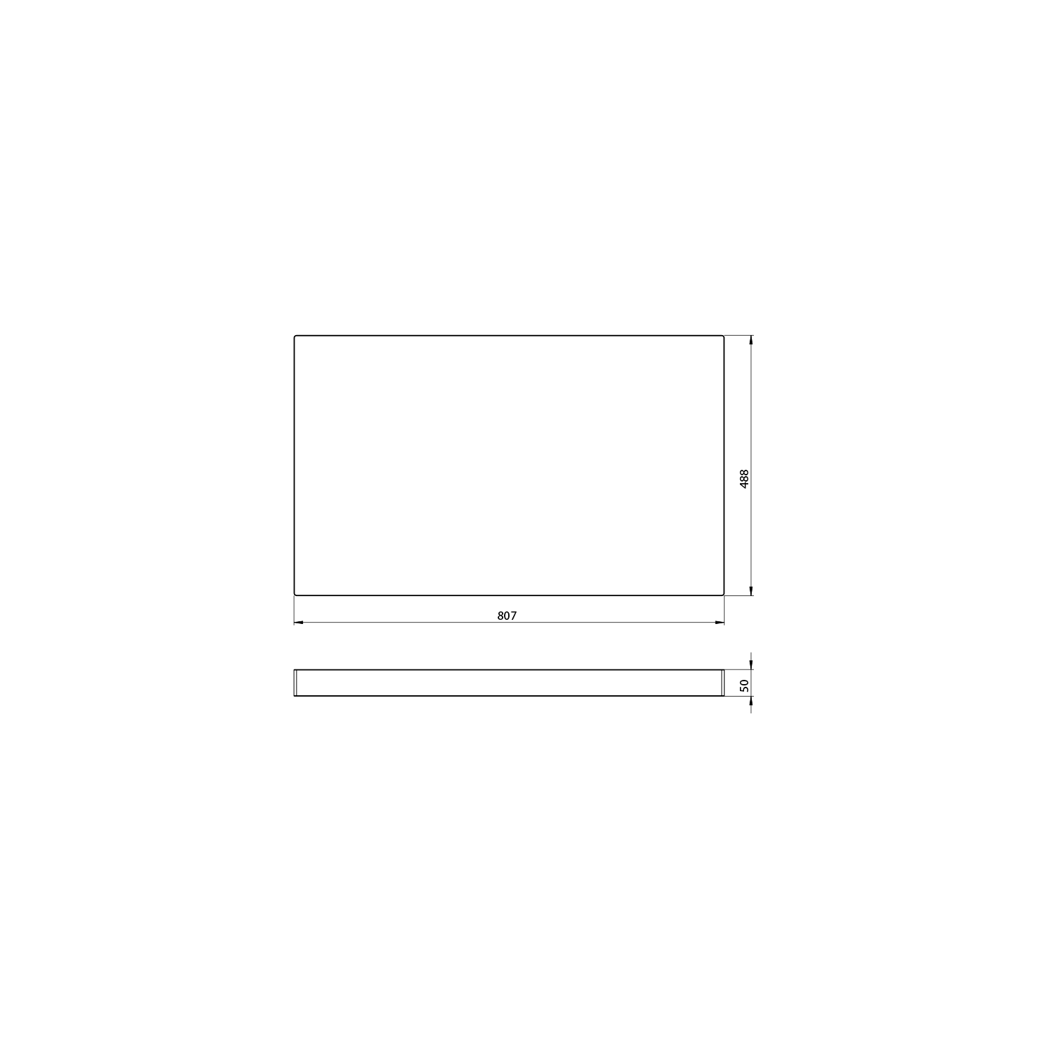 Sapho Topblad 80x50x5 Cm Dtd/hpl Laminate Bruin