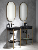 Avona Ovale Spiegel In Aluminium Frame 50 X 100 Cm Mat Goud