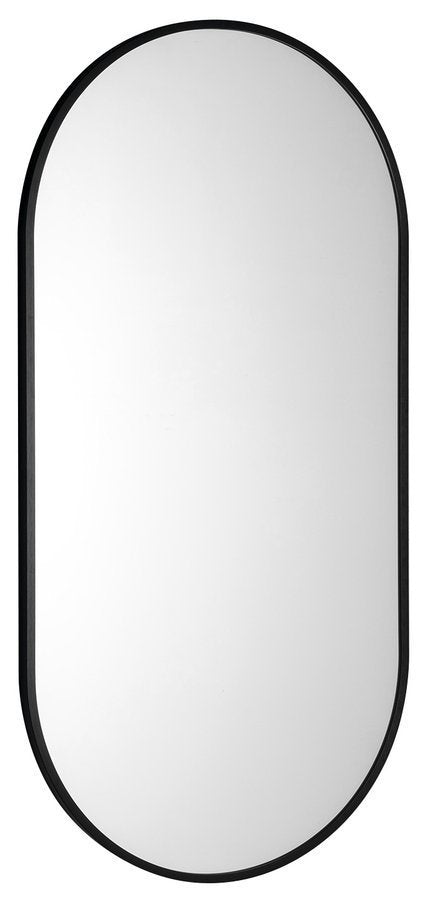 Arowana Ovale Spiegel In Aluminium Frame 45 X 90 Cm Mat Zwart