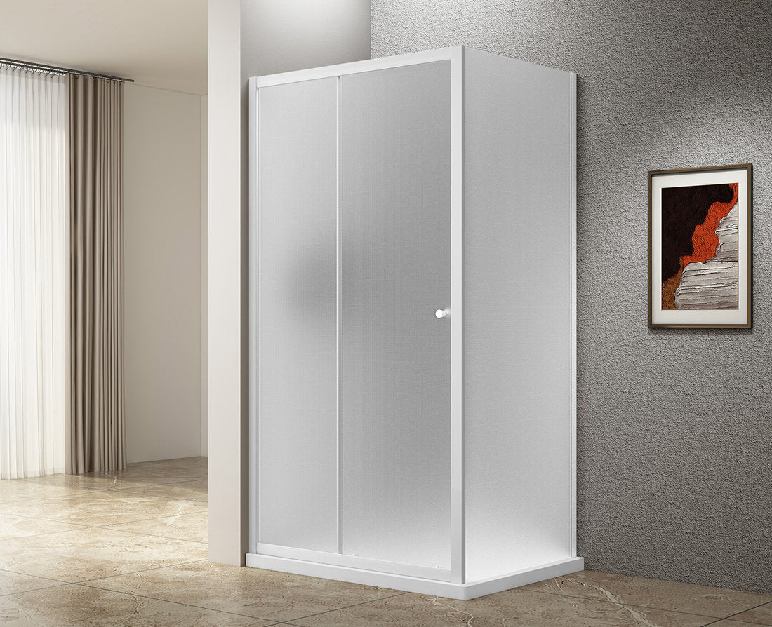 Ugga Douchecabine 120x80 cm Melkglas, Wit Profiel