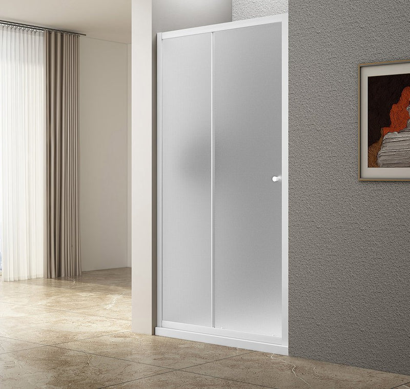 Ugga Nis Schuifdeur 1000mm, Mat Glas, Wit Profiel