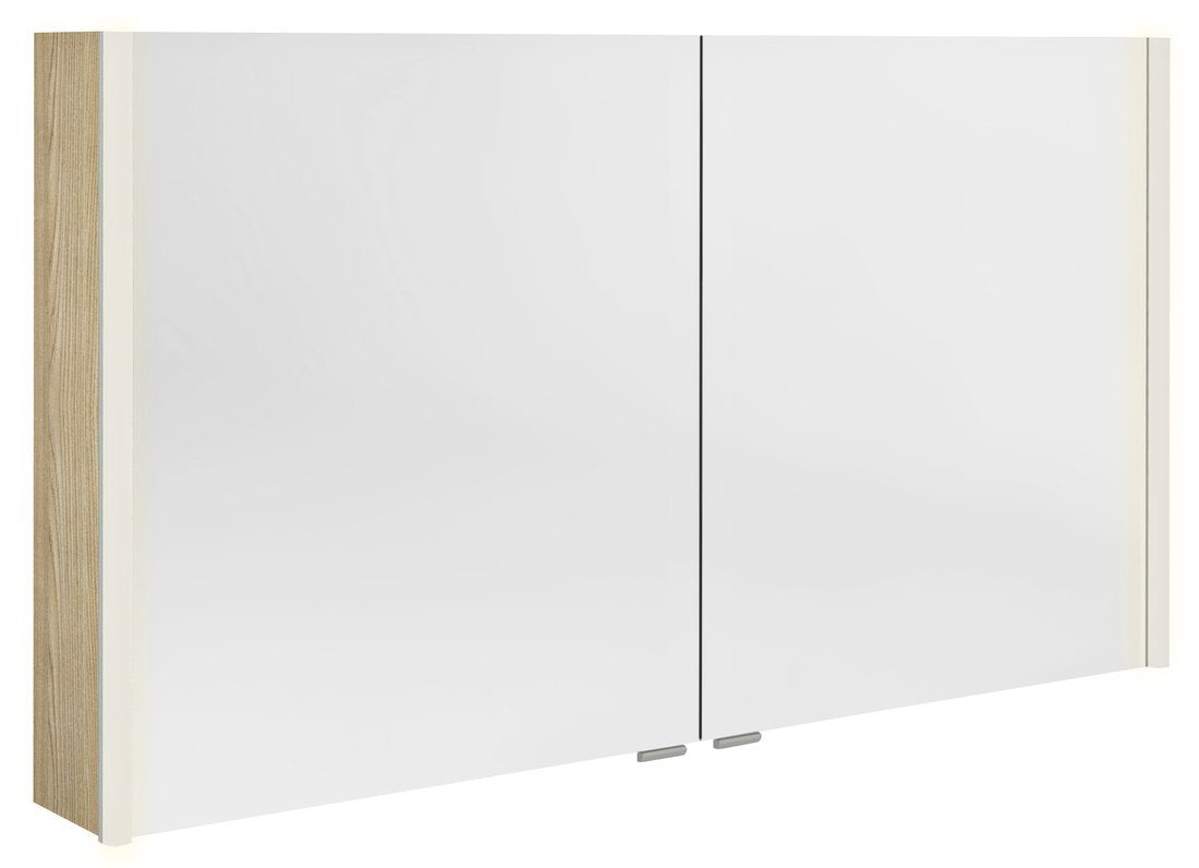 Spiegelkast Sapho Alix Deuren Iep 126×70 cm Iep Bardini — met LED-verlichting