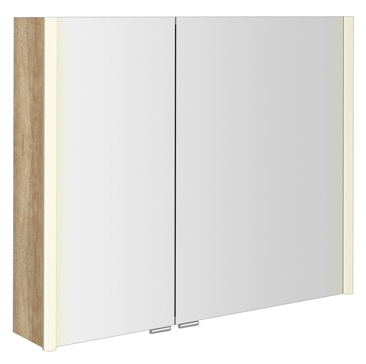 Spiegelkast Sapho Alix 86×70 cm Eiken Alabama — met LED-verlichting