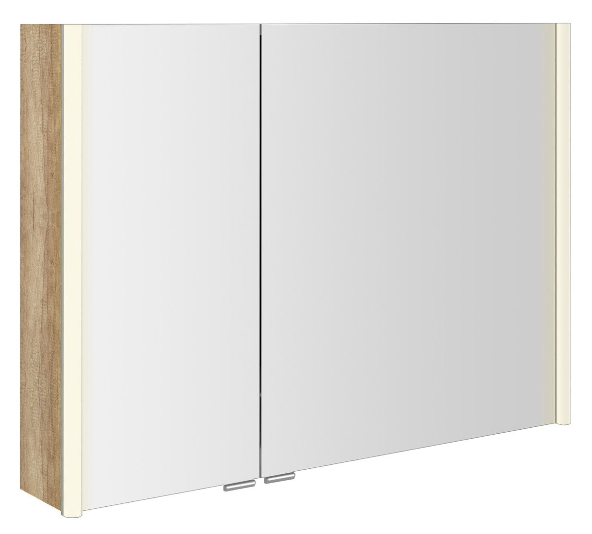 Spiegelkast Sapho Alix 96×70 cm Eiken Alabama — met LED-verlichting