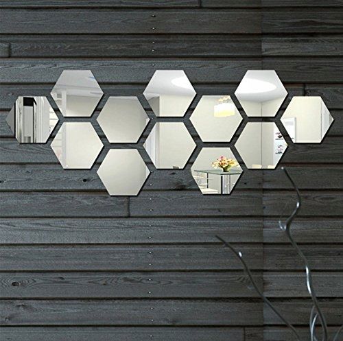 Hexagon decoratieve spiegel, zeshoekig, set van 8 stuks - View 4