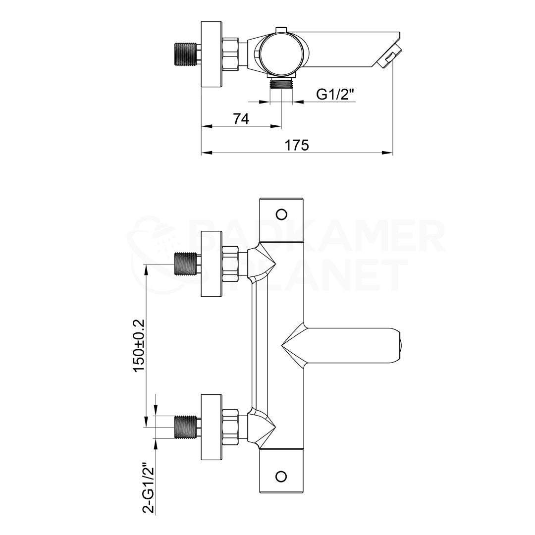 Luzi Badmengkraan thermostatisch rond Brons
