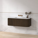 Badmeubel ribbelfront Eleganza 120x45,5 Dark Walnut incl. wastafel