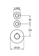 Luzi Badset inbouw deluxe met box thermostaat, muurbevestiging / doucheslang, staafhanddouche rond Goud Geborsteld met geribbeld knop