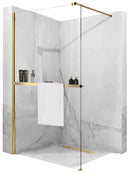 Rea Aero Gold douchewand N 120 Walk In met plank en Evo hanger