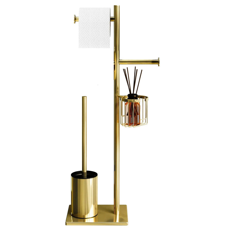 Toiletpapier en borstelhouder 332872 Gold