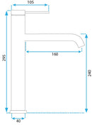 Wastafelkraan Rea Clif Brush Steel High - View 6
