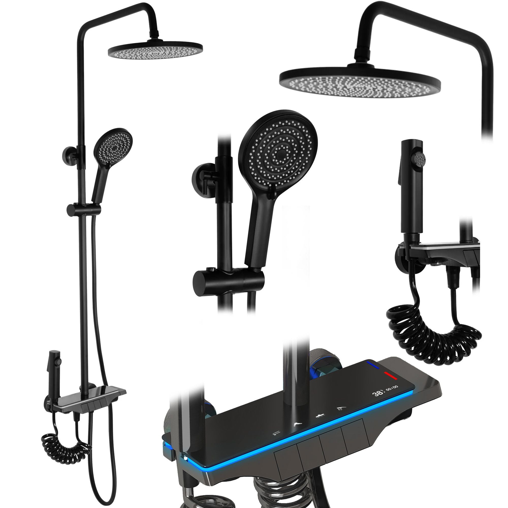 Doucheset REA Savio LED Mat Zwart