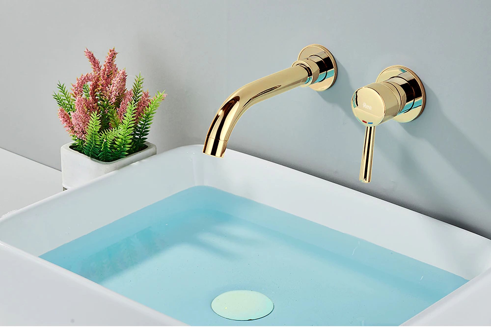 Inbouw wastafelkraan Rea Lungo Long Gold + BOX