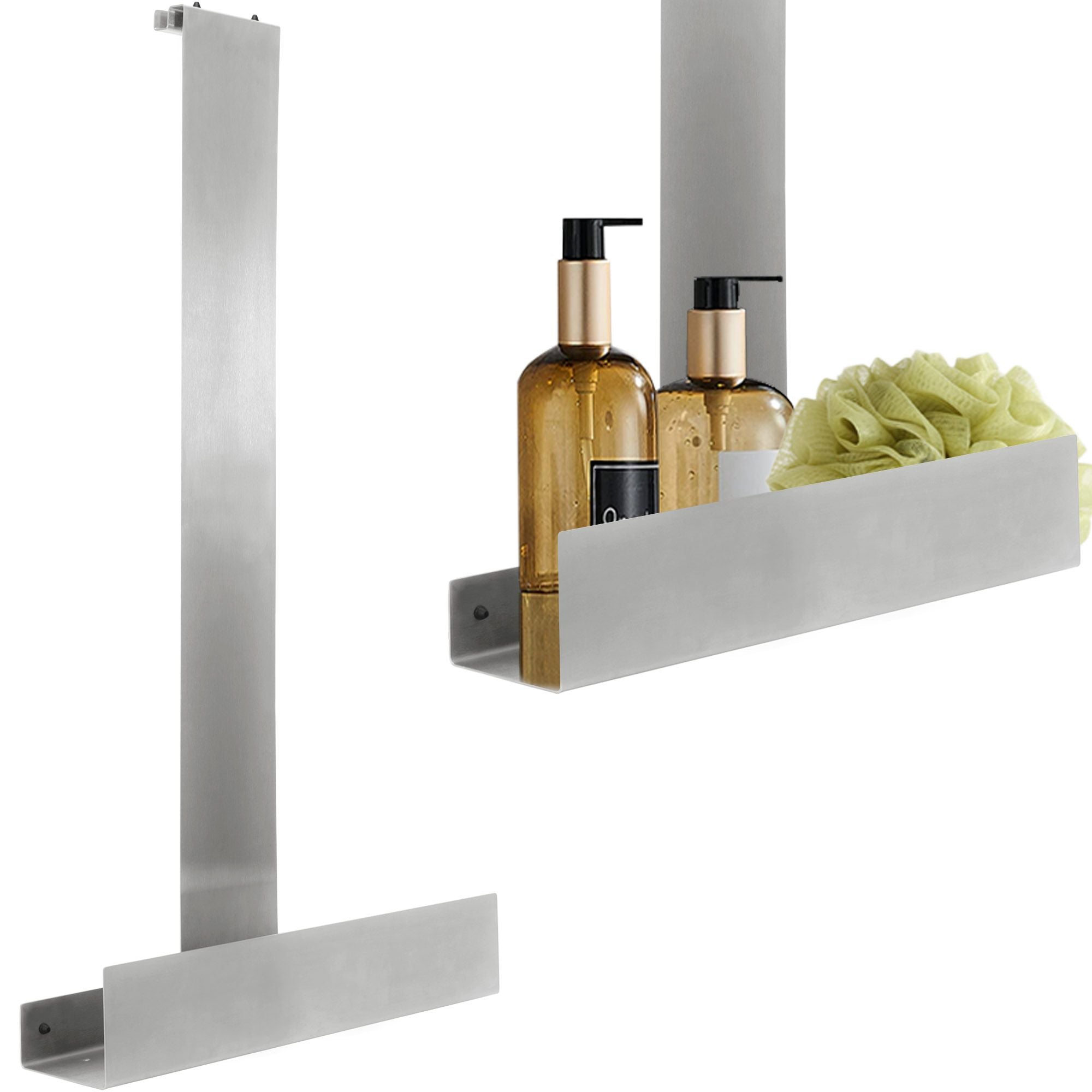 Tori nikkel geborsteld inox badkamerplank