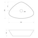 TERUEL Waskom keramiek 58,5x39 cm, wit