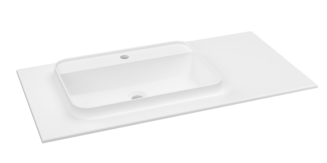 Sapho Meubelwastafel 100x50x15 Cm Solid Surface Wit Mat