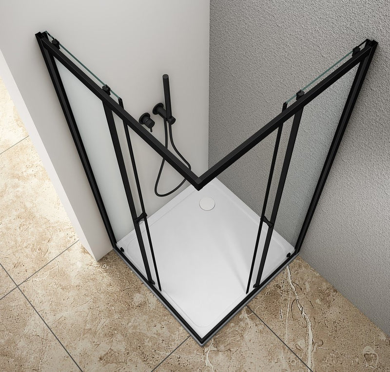 Douchecabine Agga 80x80x185 Mat Zwart Profiel