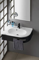 Hoek console met handdoekhouder Pulse mat zwart