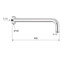 Wand Douche-uitloop Rond 400 mm Mat Goud