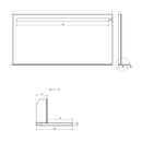 Technische Tekening Breto Spiegel Met LED Verlichting 120x61 Cm Met Planchet Zilver