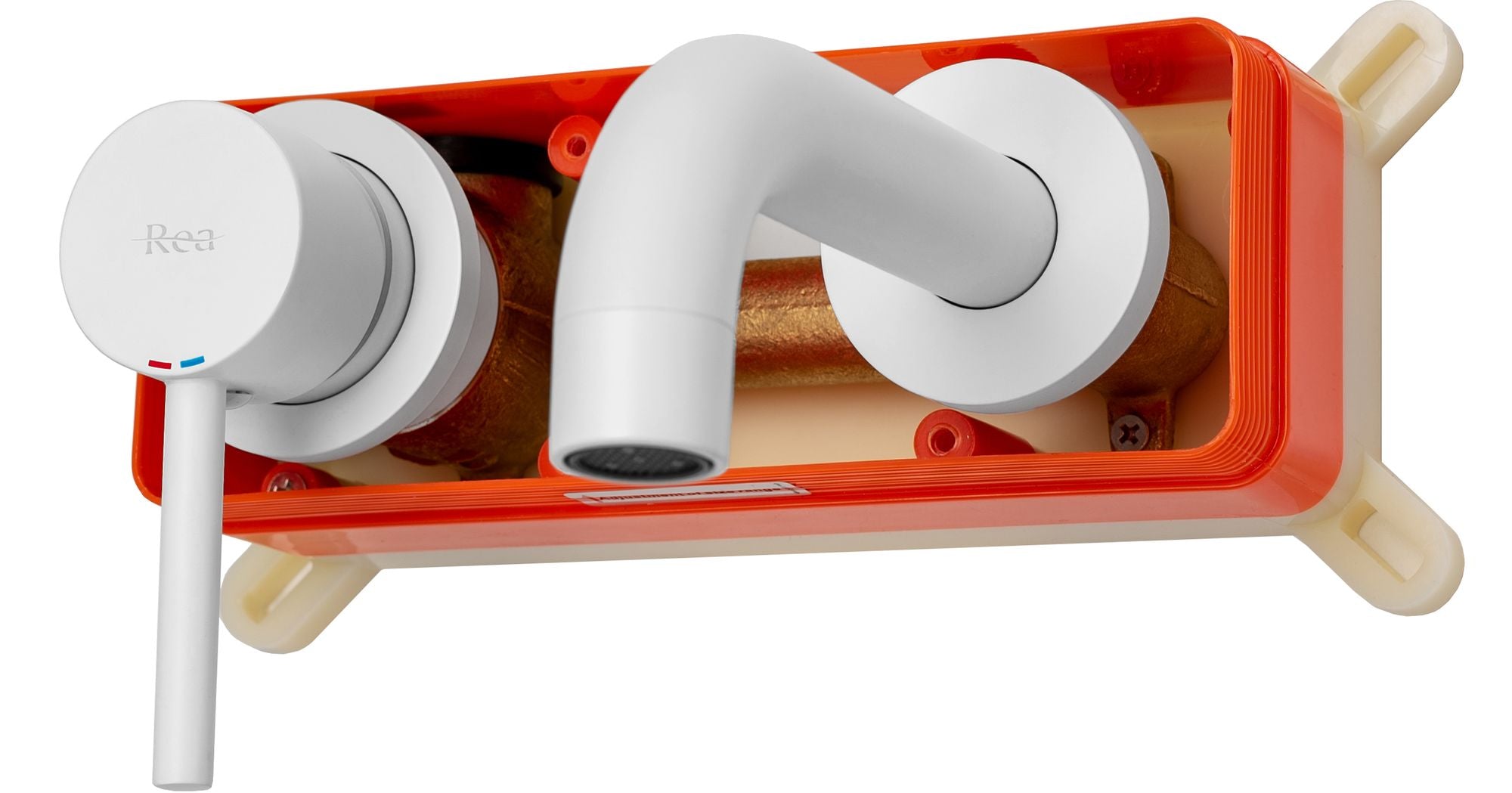 Inbouw wastafelkraan Rea Lungo White + BOX