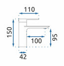 Wastafelkraan Rea Storm Titanium Low - View 5