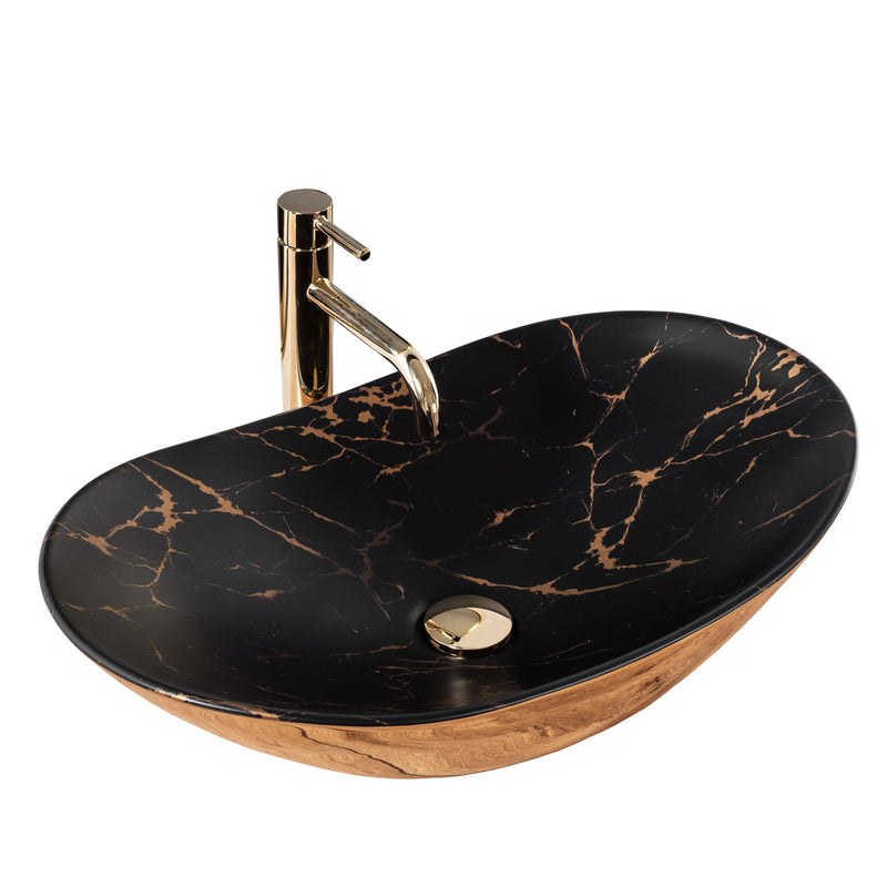 Opzetwastafel REA Royal In Black Marble Gold