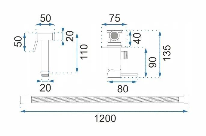 Inbouw Bidetmengkraan Rea Lungo Loop Black Metalic - View 4