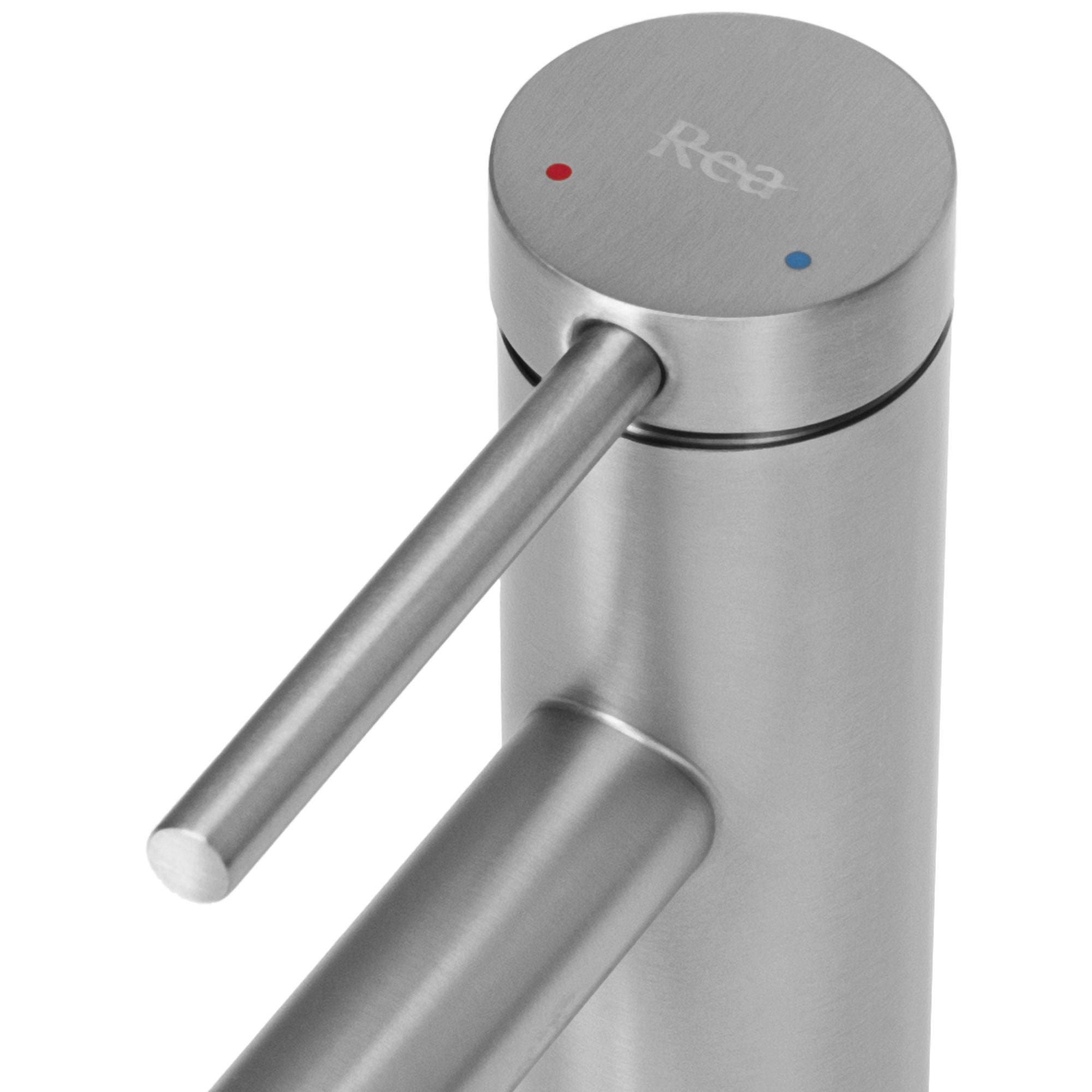Wastafelkraan Rea Foss Brush Steel Low