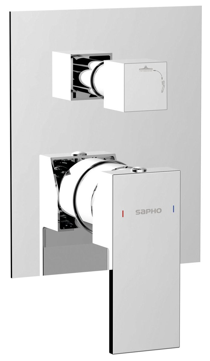Sapho Cubemix Concealed Shower Mixer Tap 2 Outlets Chroom afbeelding 1