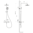 Cubemix Douchekolom Met Mengkraan Vierkant Mat Goud Messing - Maattekening