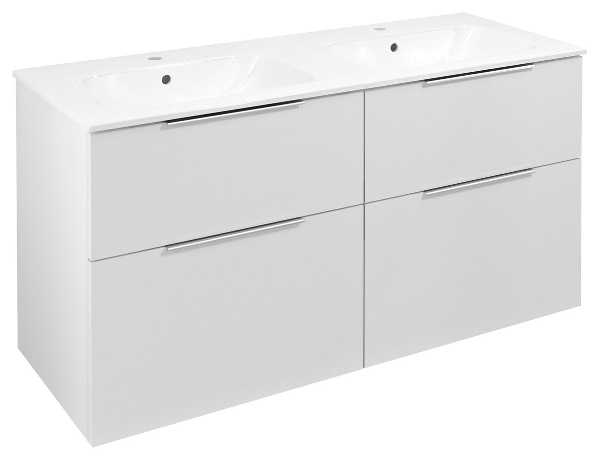 CIRASA Wastafel Onderkast 120 Cm Gelamineerd MDF Wit - Afbeelding 1