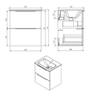 Cirasa Wastafel Onderkast 50x54x39cm Gelamineerd MDF Alabama Eiken