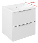 Cirasa wastafel onderkast 50x54x39 cm in Wit Hoogglans (gelamineerd MDF)