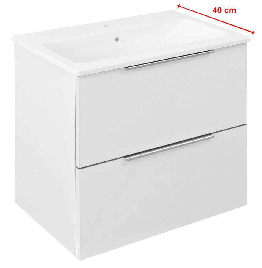 Cirasa wastafel onderkast 60x54x39 cm in Wit Hoogglans (gelamineerd MDF)