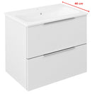 Cirasa wastafel onderkast 60x54x39 cm in Wit Hoogglans (gelamineerd MDF)