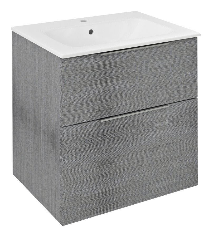 Cirasa wastafel onderkast 60x64x46 cm in Zilver Eiken