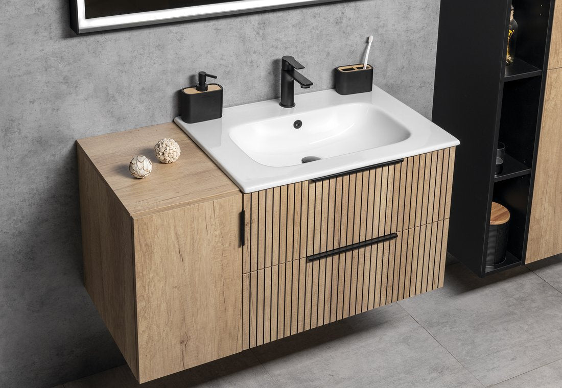 Badmeubel Cirasa Strip 70x46x52 cm Alabama Eiken