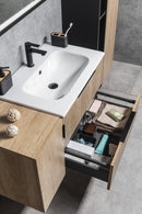 CIRASA wastafelkast 70x52x46cm Alabama strip eiken Ribbelfront