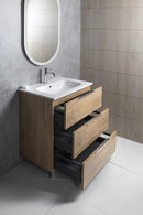 Badmeubel Cirasa 70x46x75 cm Hoogglans Wit 3 Laden