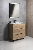 Badmeubel Cirasa 70x46x75 cm Hoogglans Wit 3 Laden