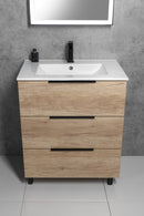 Badmeubel Cirasa 70x46x75 cm Hoogglans Wit 3 Laden