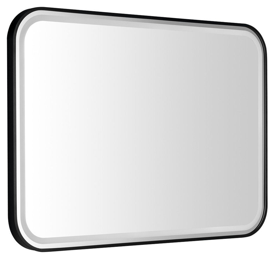 Cetis Spiegel Met LED Verlichting 100x70 Cm Mat Zwart