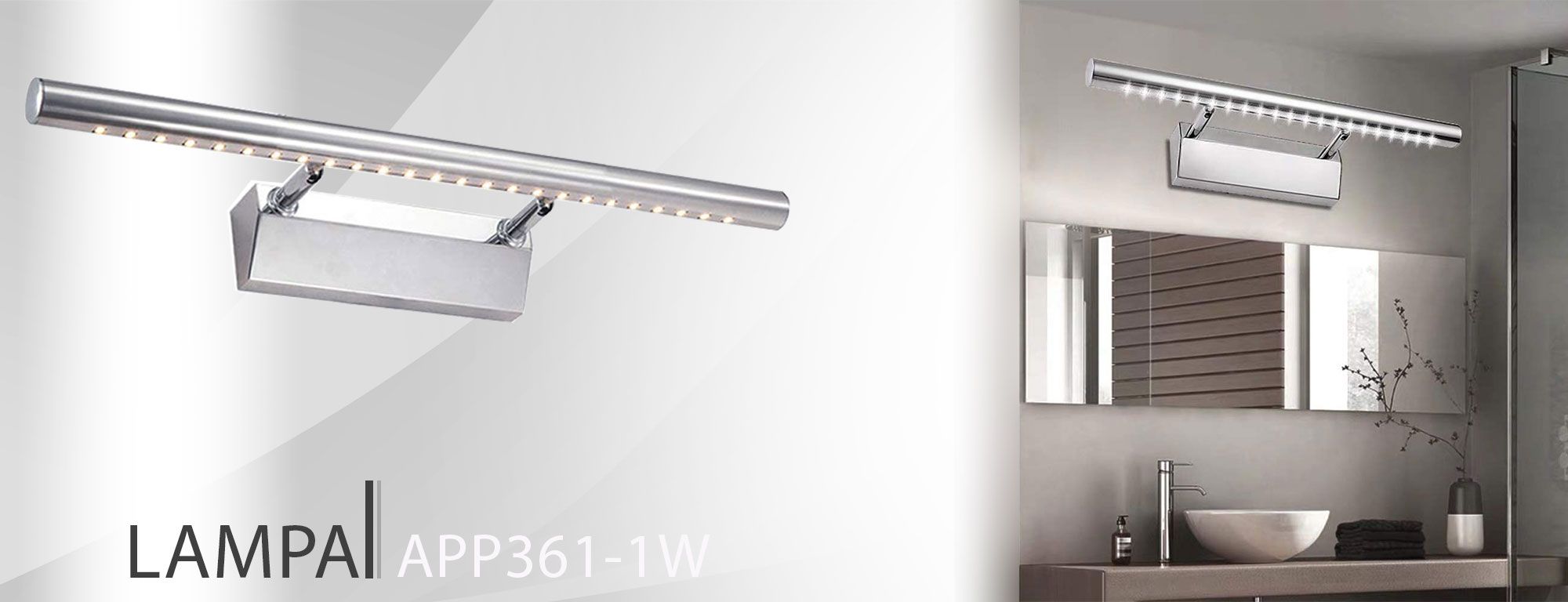 Voor Wandlamp Lampen Azure LED Spiegel 5W 40 cm App361-1W