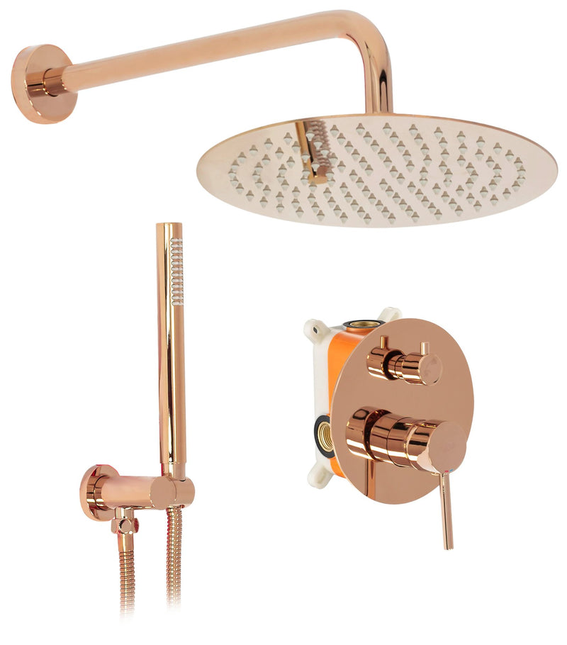 Inbouw regendoucheset Rea Lungo Rose Gold  + BOX