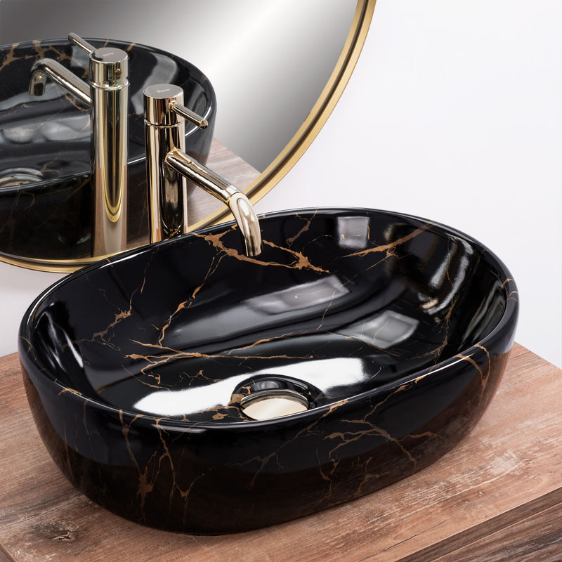 Opzetwastafel Rea Amelia Black Marble shiny - View 2