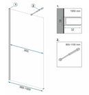 Rea Aero Black Mat 100 douchewand met plank en EVO hanger - View 9